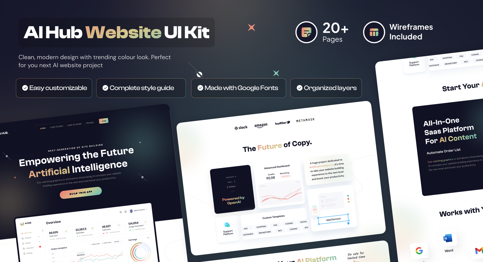 Ai Hub Website Design and wireframe