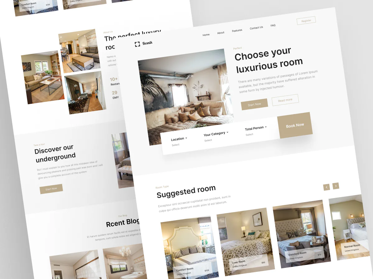 Hotel & Room Booking Landing Page