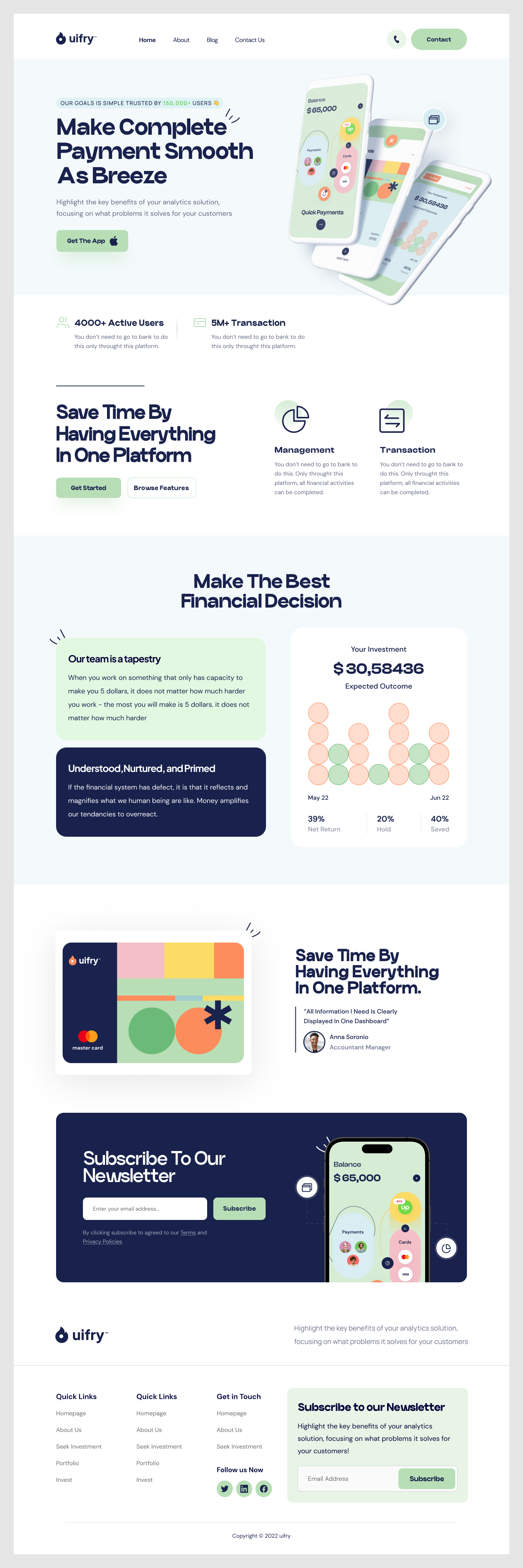 Finance & Payment Landing Page UI Design
