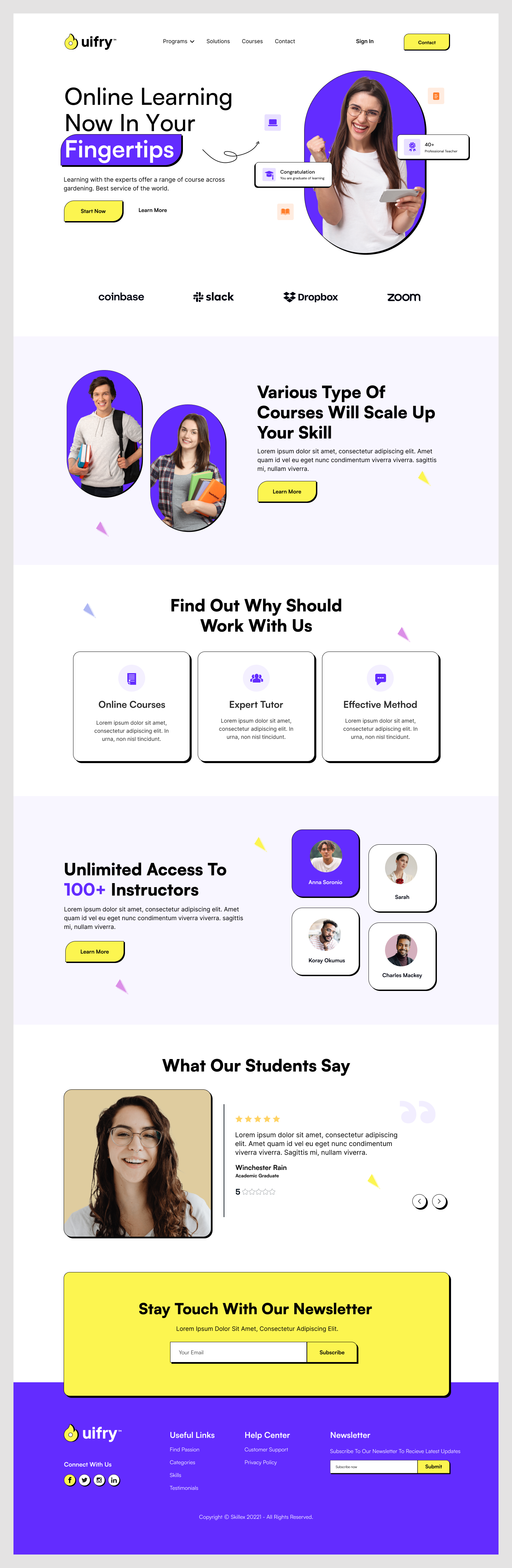 Online Learning Platform Landing Page