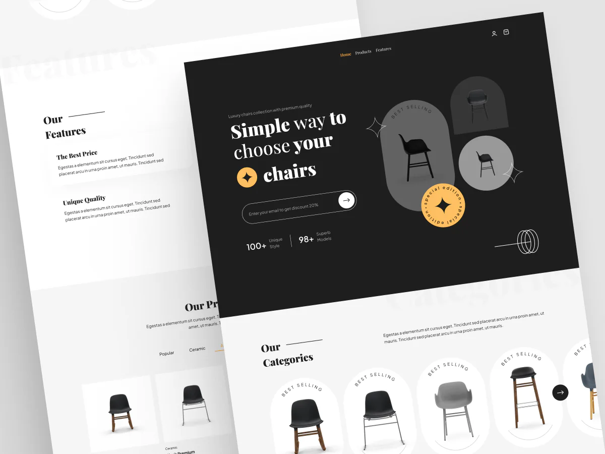 Ecommerce Furniture Landing Page