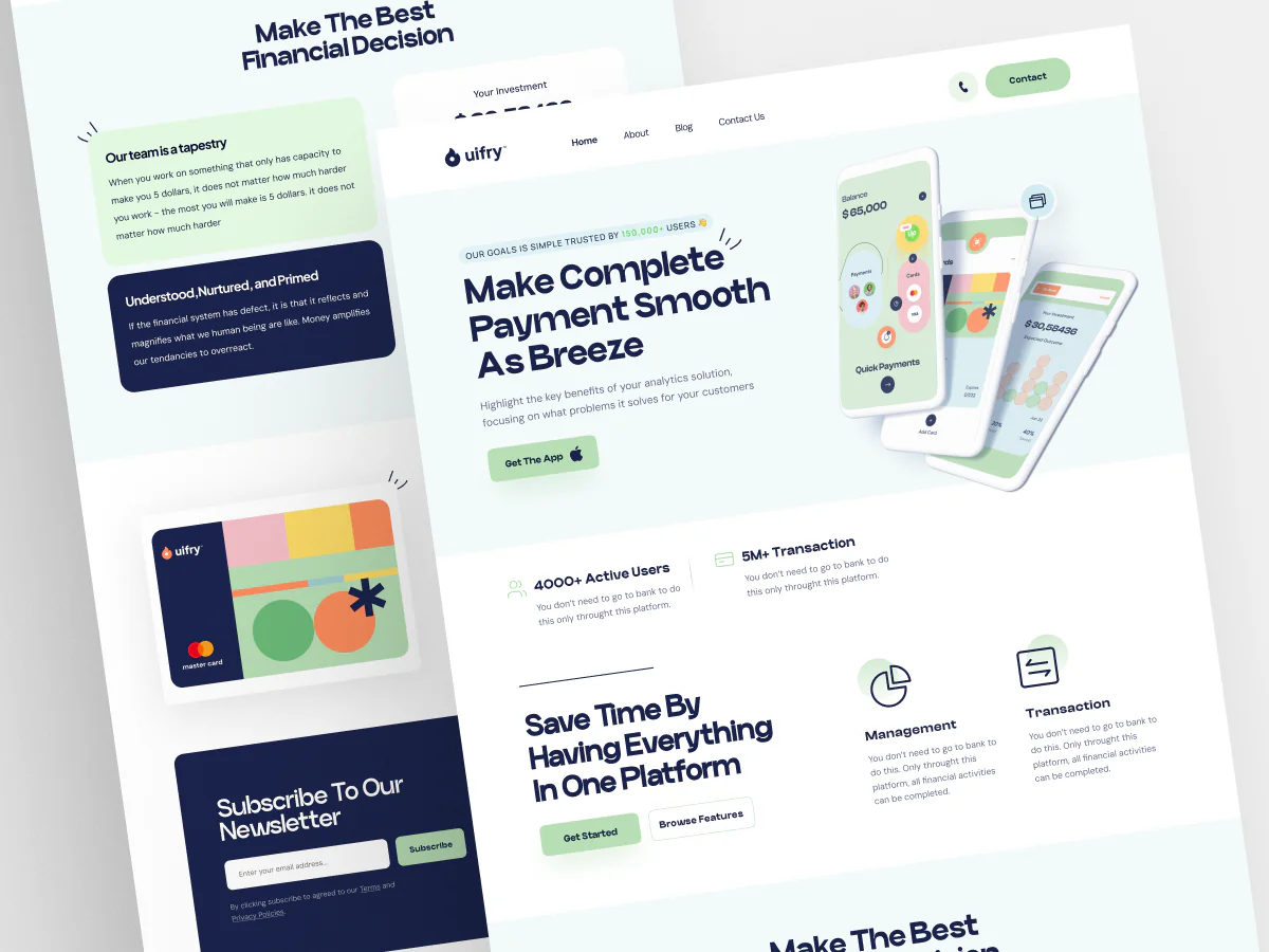 Finance & Payment Landing Page UI Design