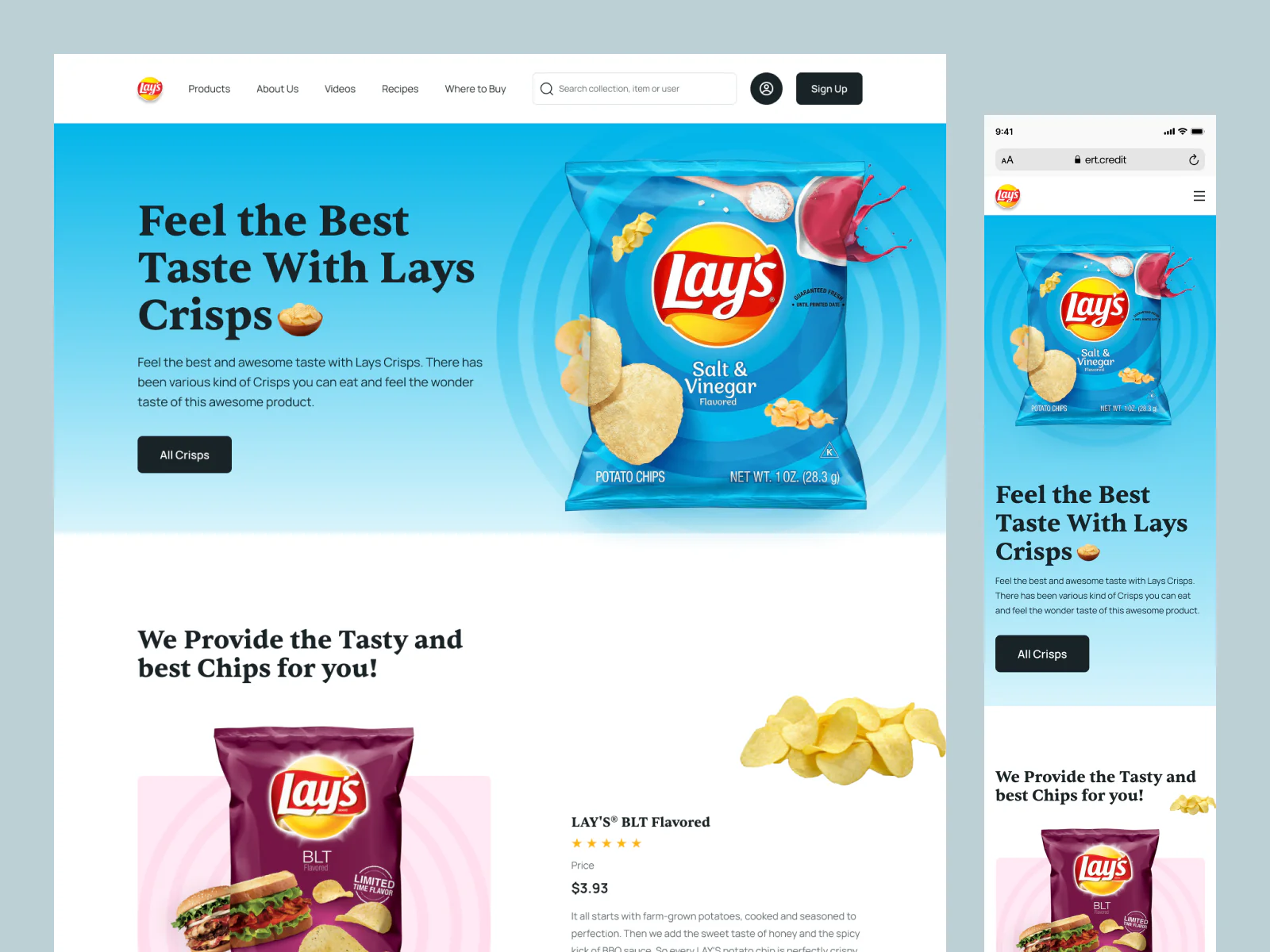 Lays Crisps Landing Page