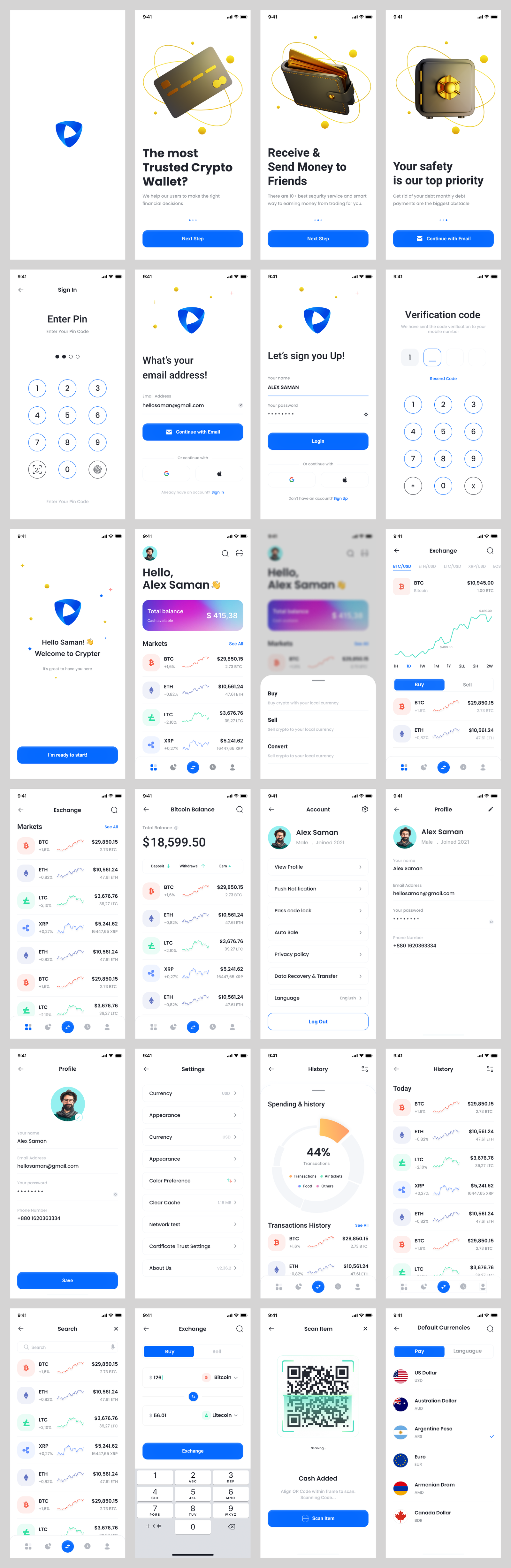 Crypto wallet app uikit