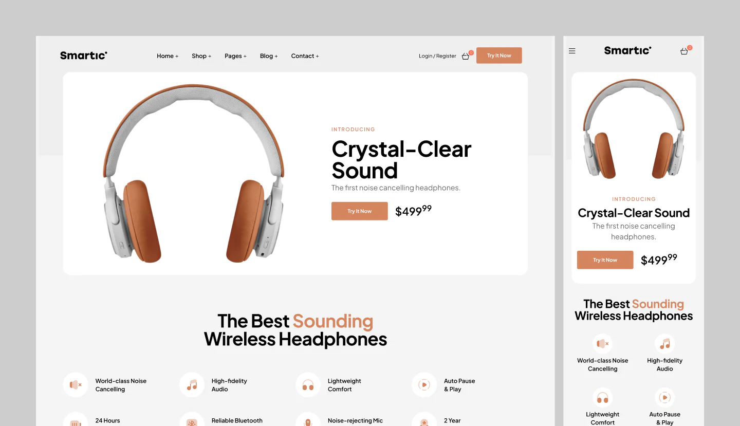 Smartic Headphones Landing Page