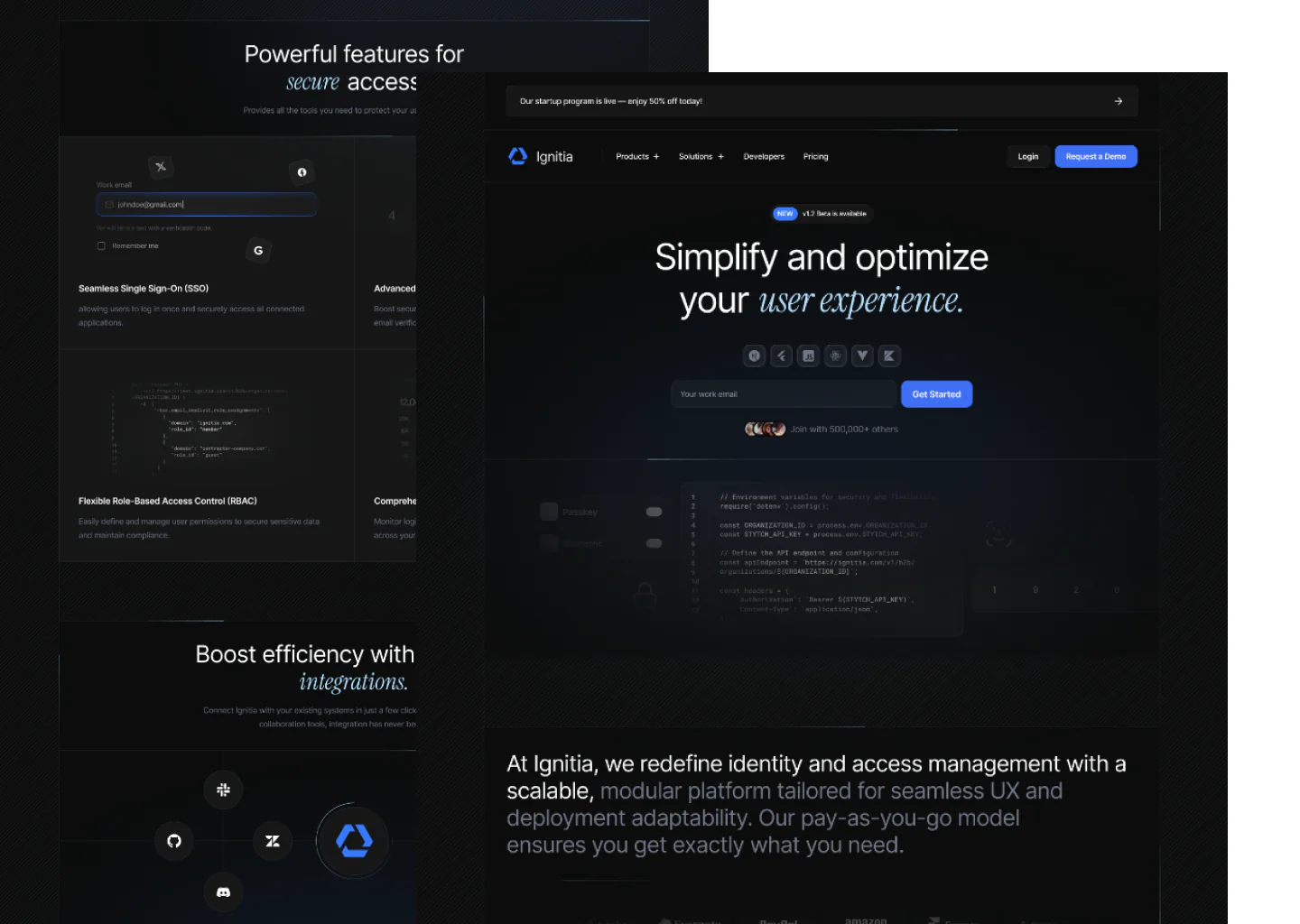 SaaS landing page