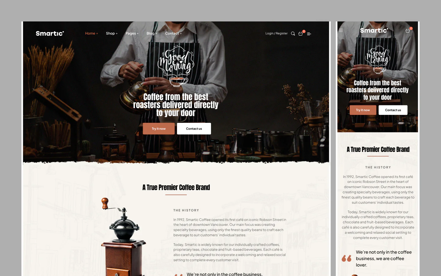Coffee Brand Landing Page