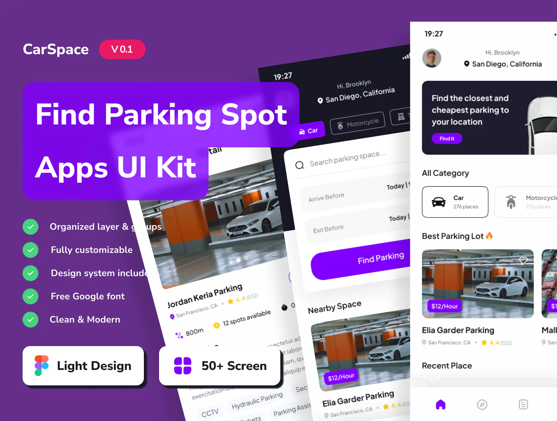 CarSpace – Smart Parking Finder App UI Kit