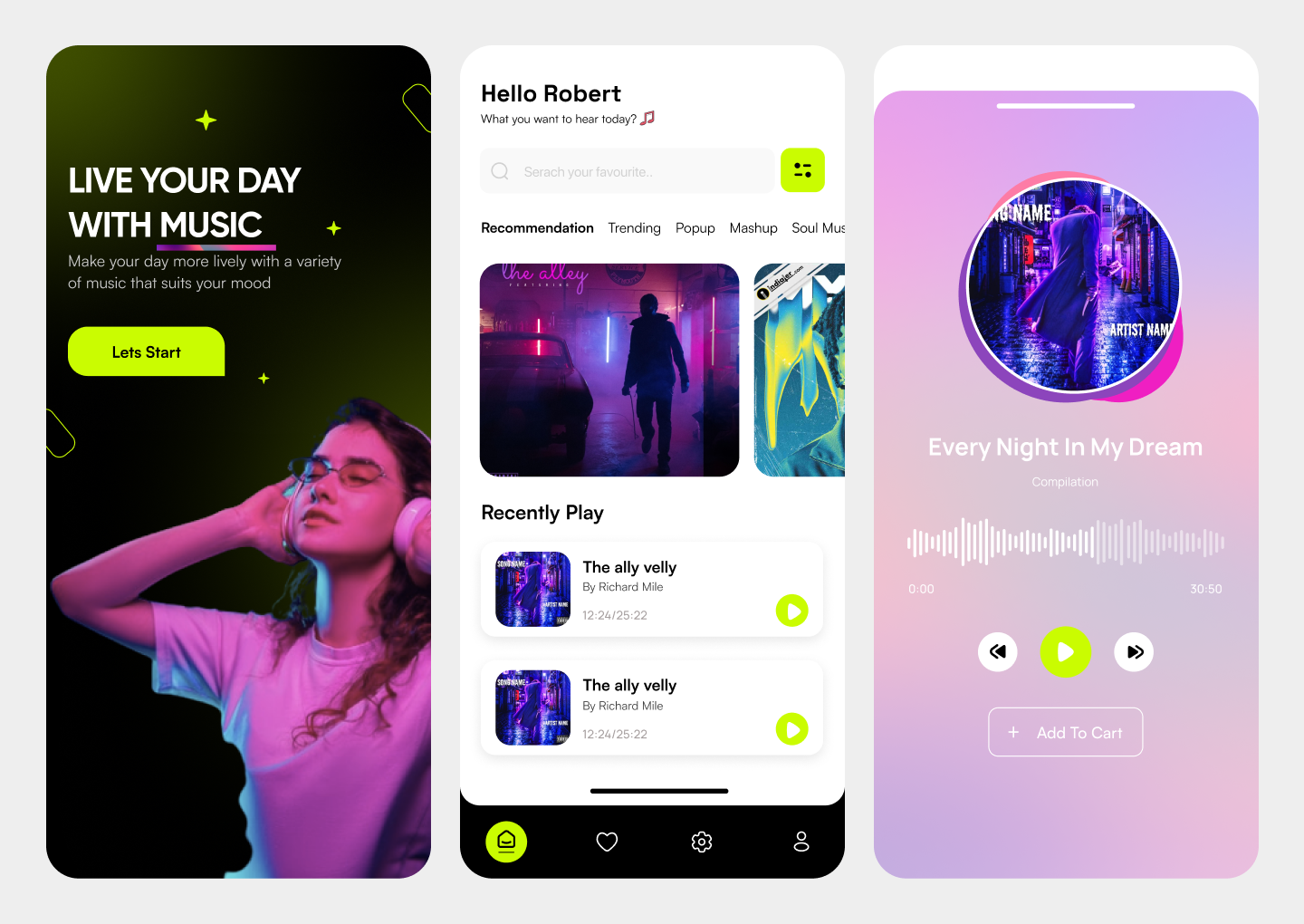 Modern Music Streaming App UI Kit