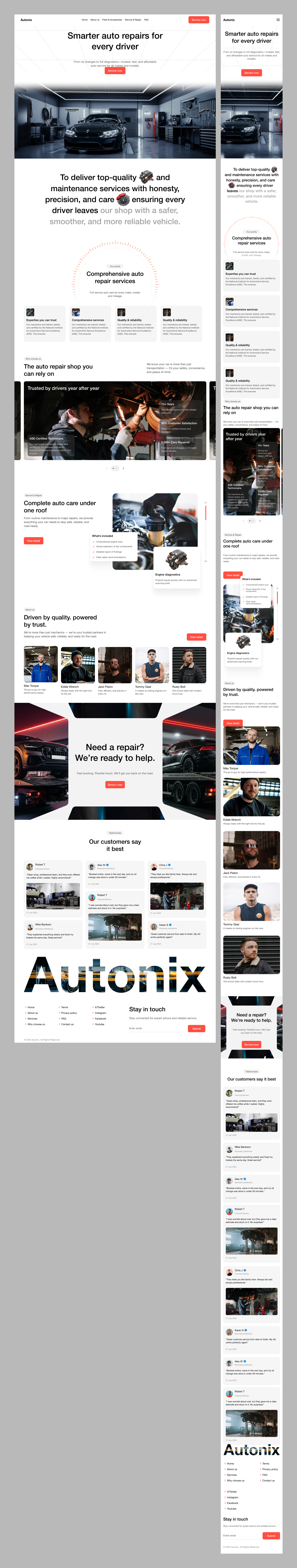 Autonix Auto Service Landing Page