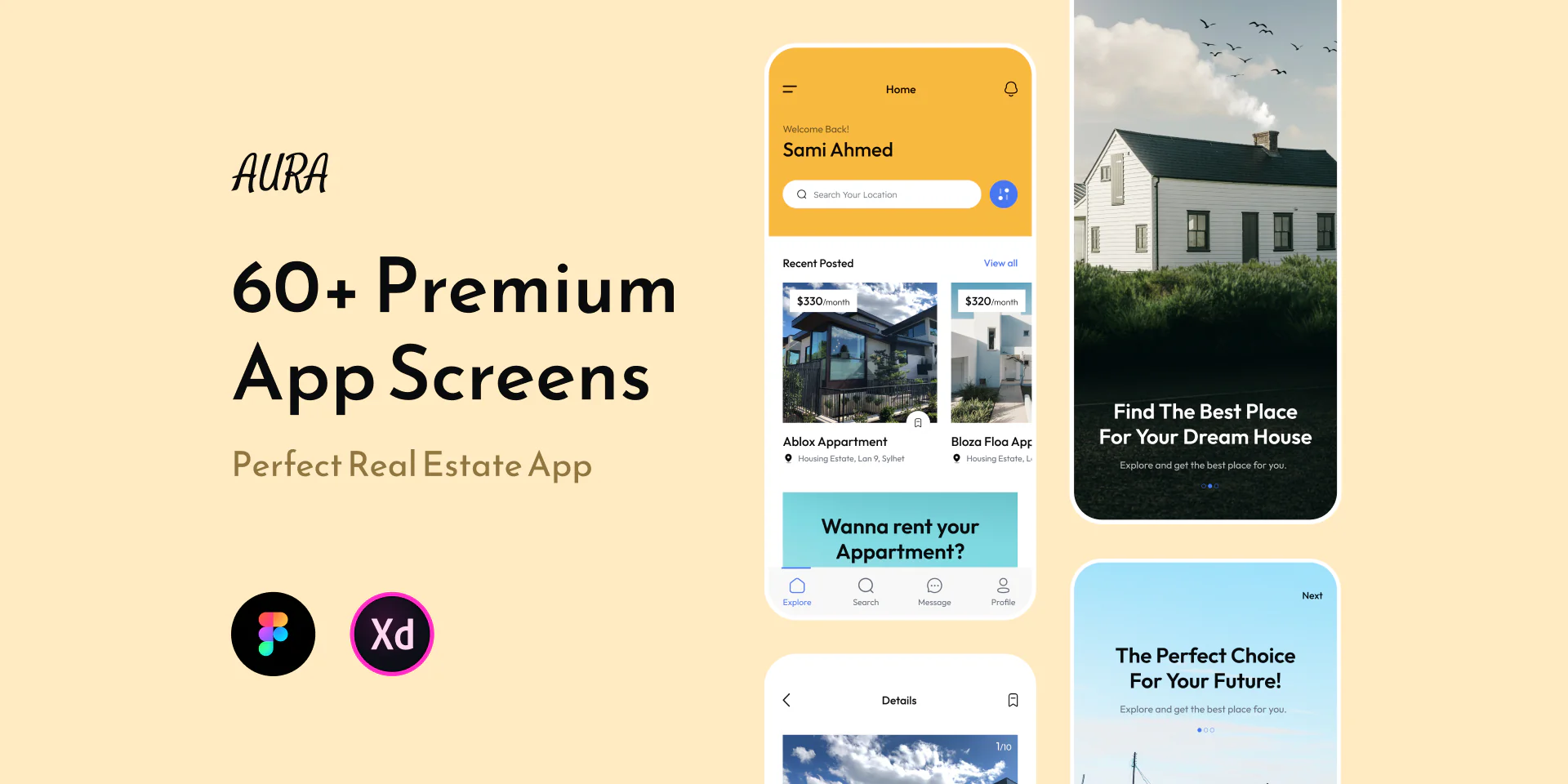 AuraSpace: Real Estate Finder App UI Kit