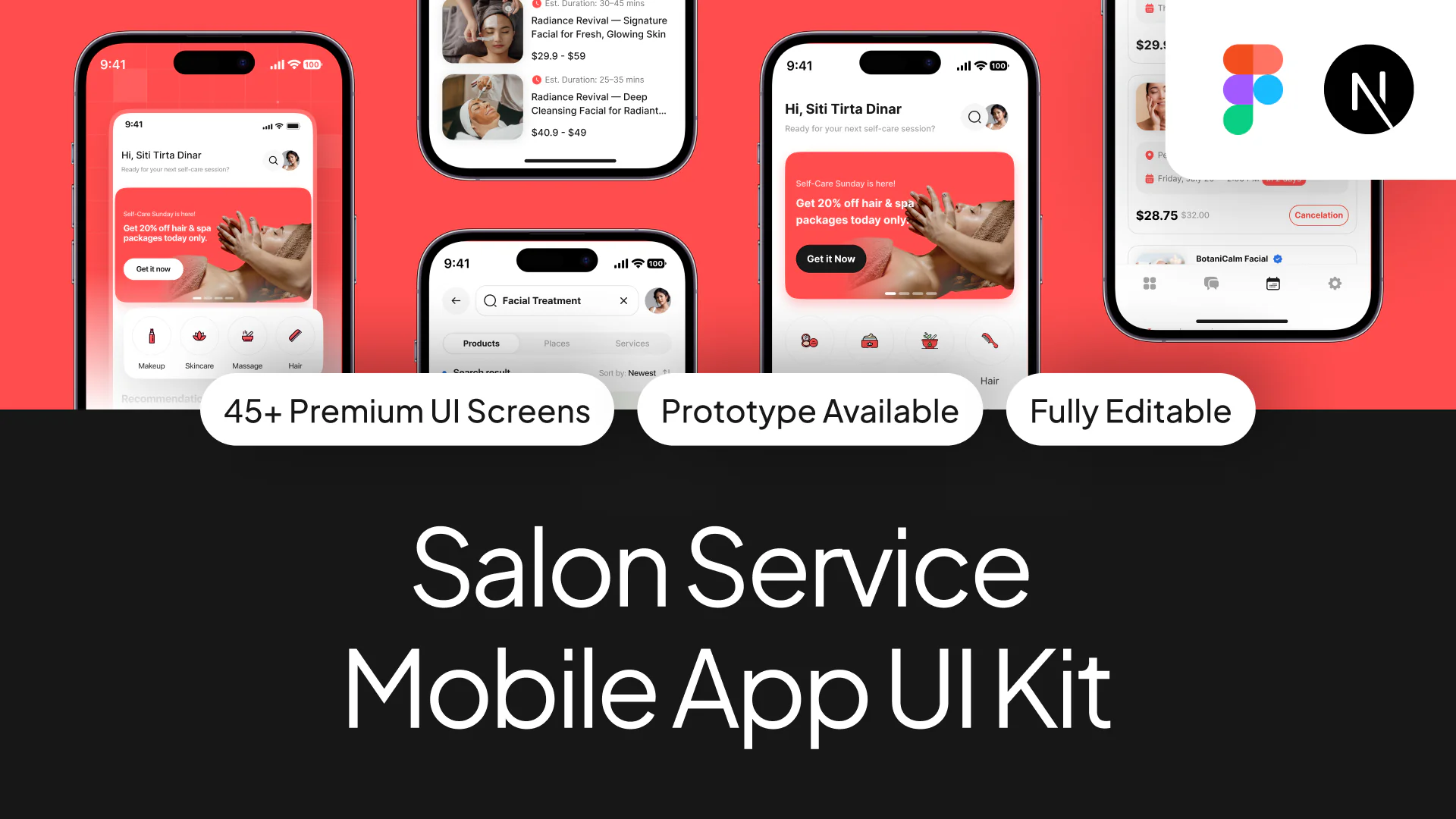 GlowUp: Salon Booking & Beauty Care UI Kit