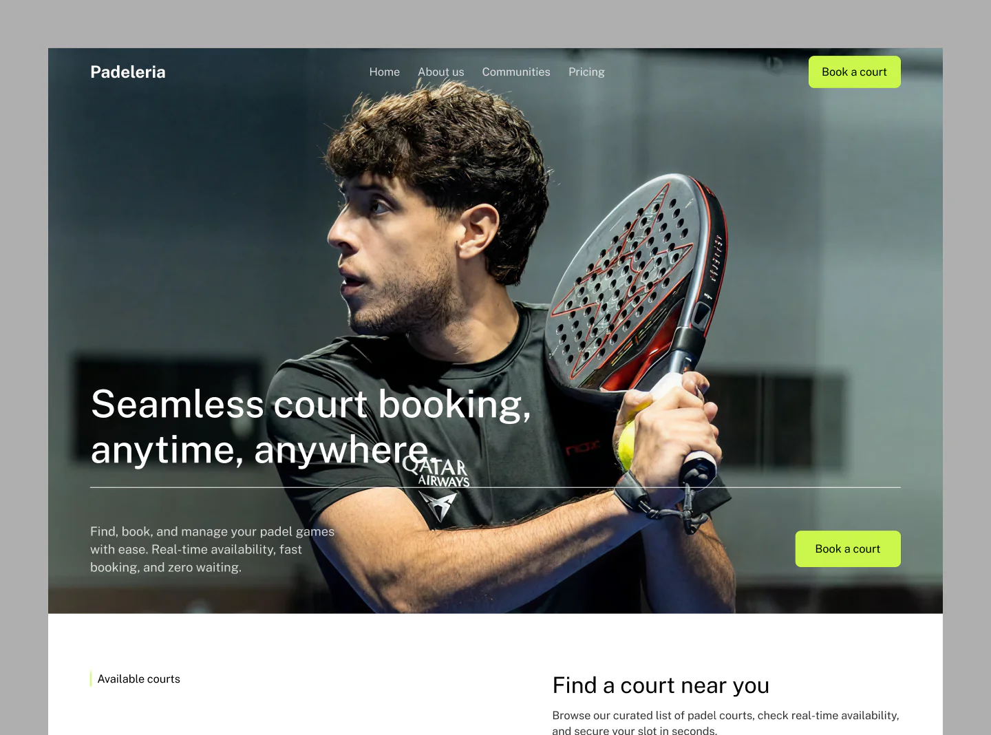 Padel Court Booking Website