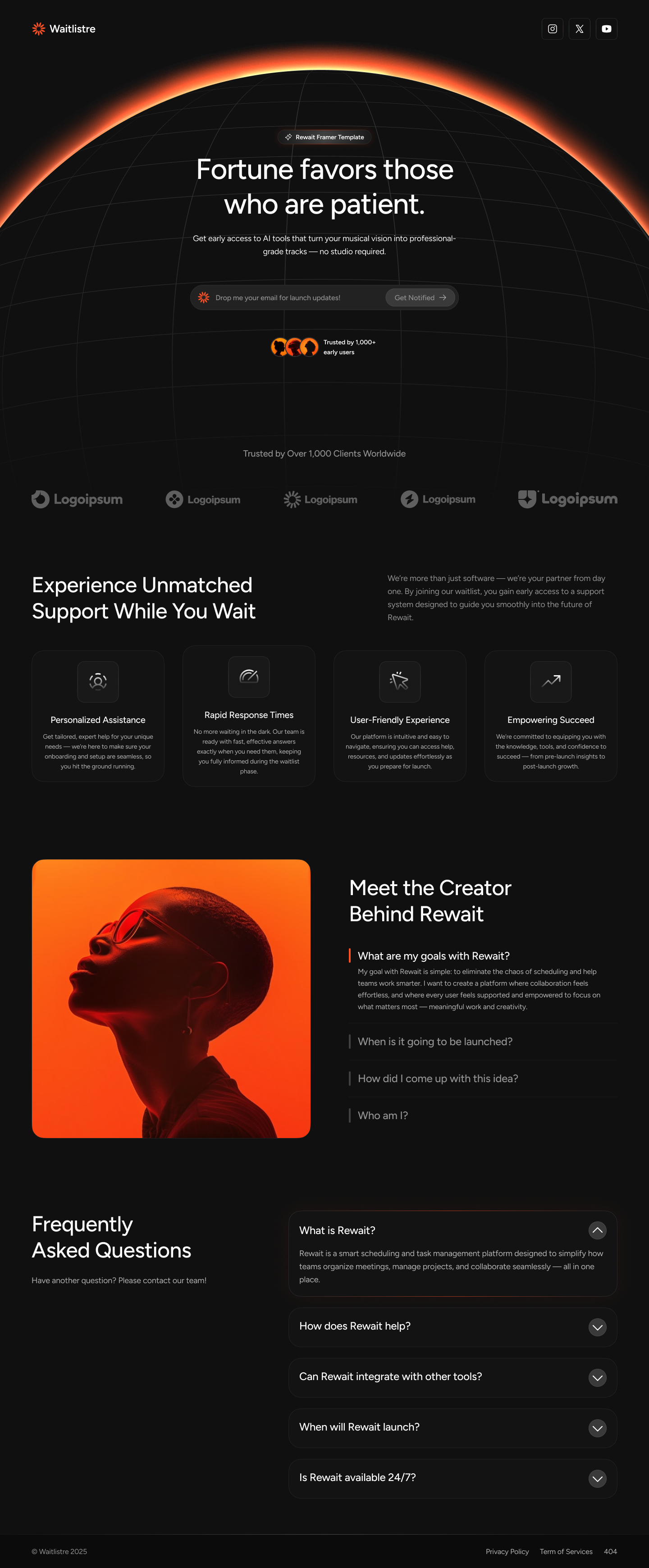 Waitlistre – Futuristic Waitlist & Pre-Launch Landing Page UI Kit