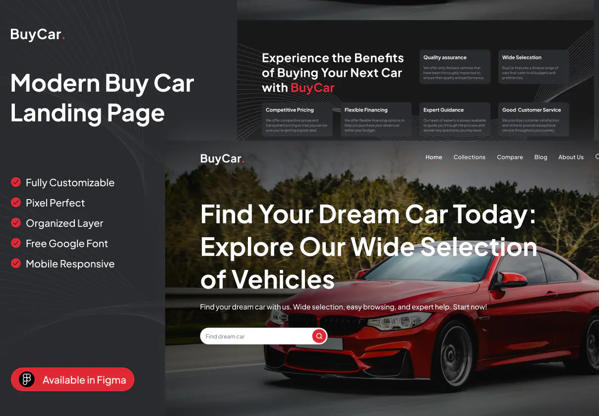 Buy car landing page