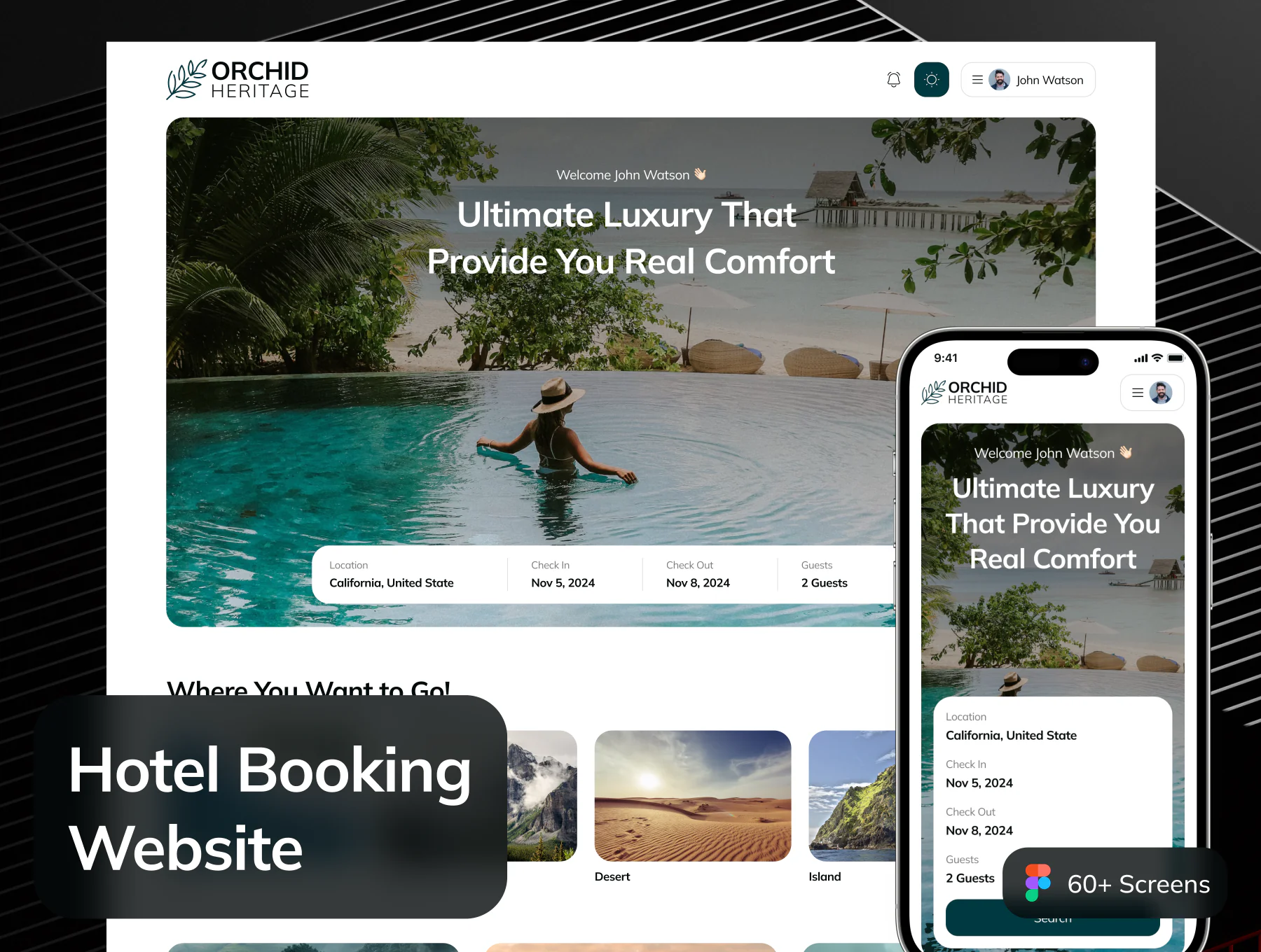 Orchid Heritage – Hotel Booking Website UI Kit