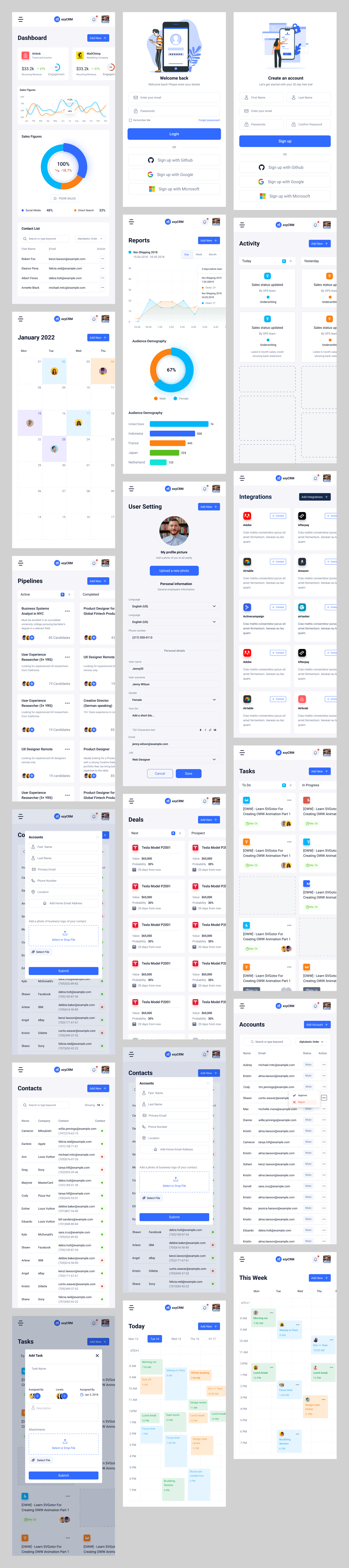 ezyCRM – Modern SaaS CRM Dashboard UI Kit