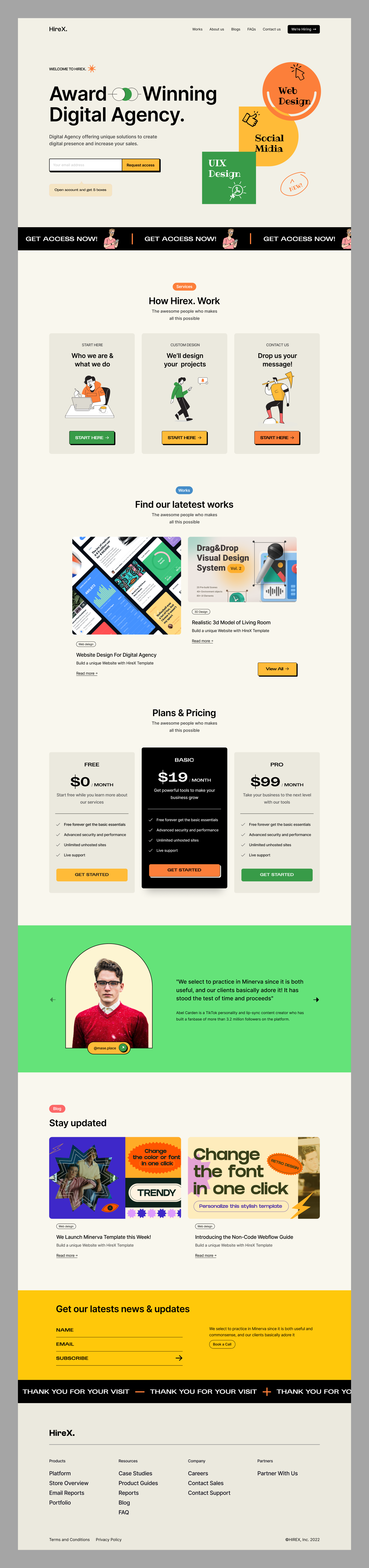 HireX – Creative Digital Agency Landing Page