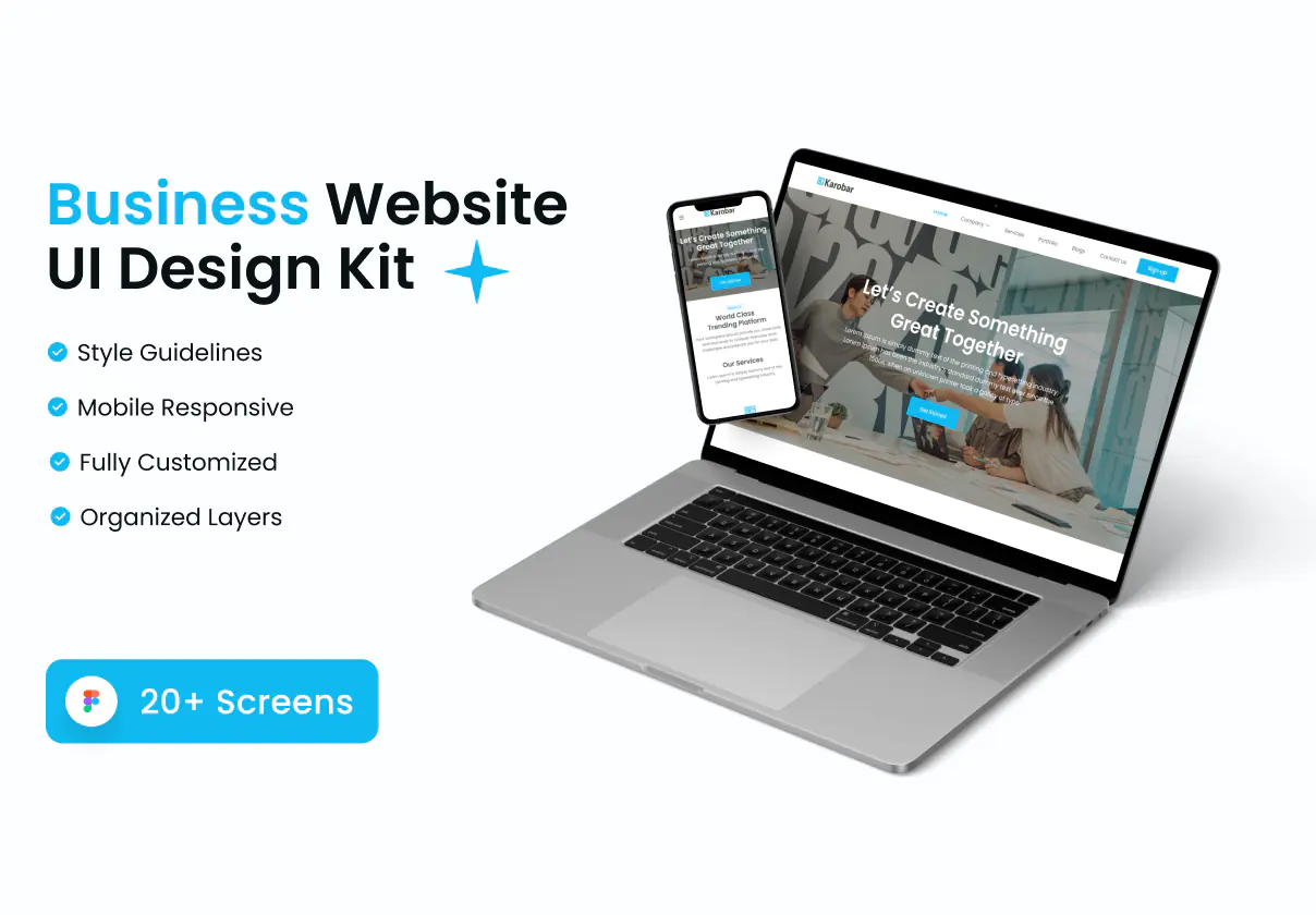Business website landing page