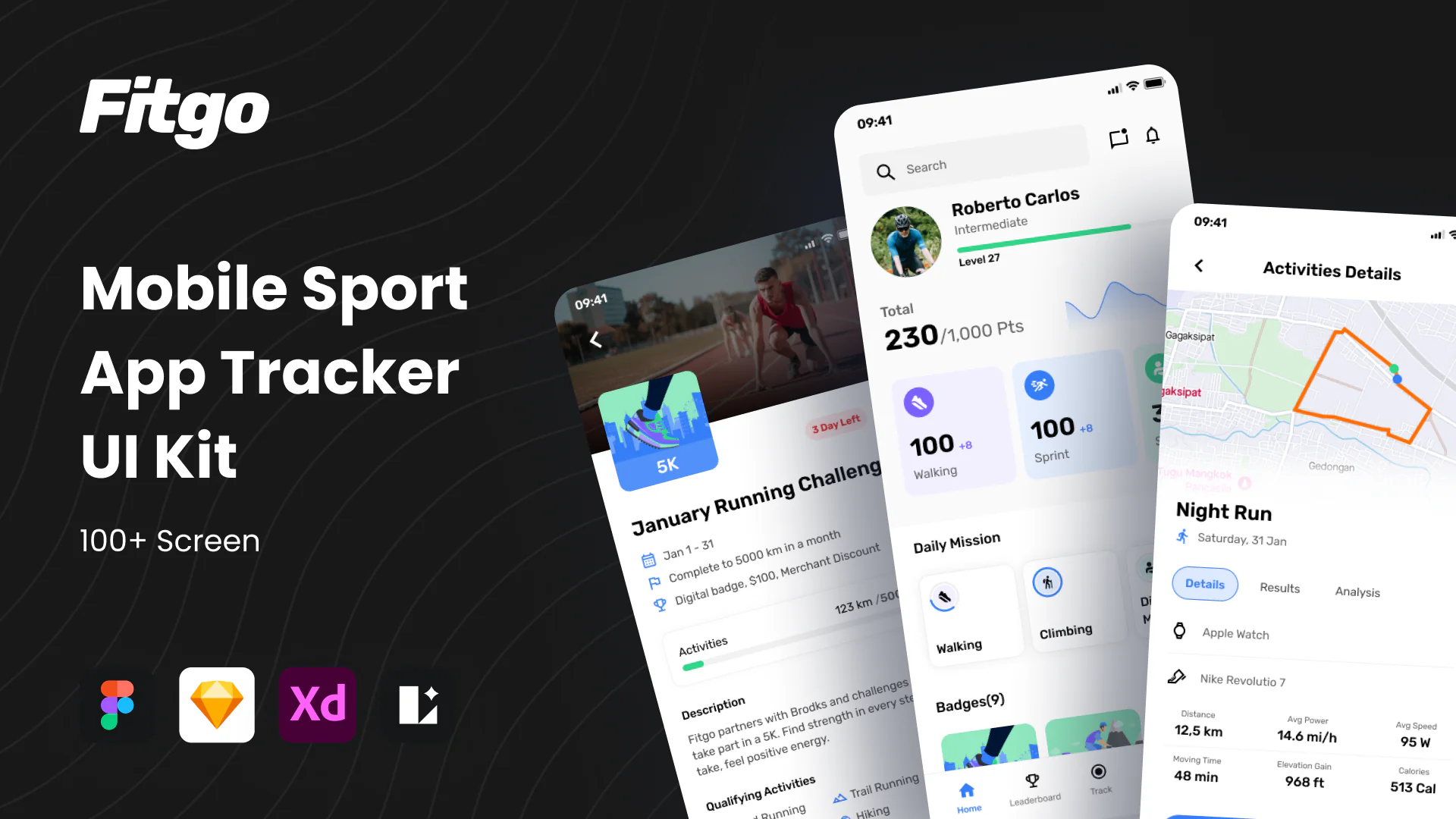 Fitgo – Modern Sports Tracker App