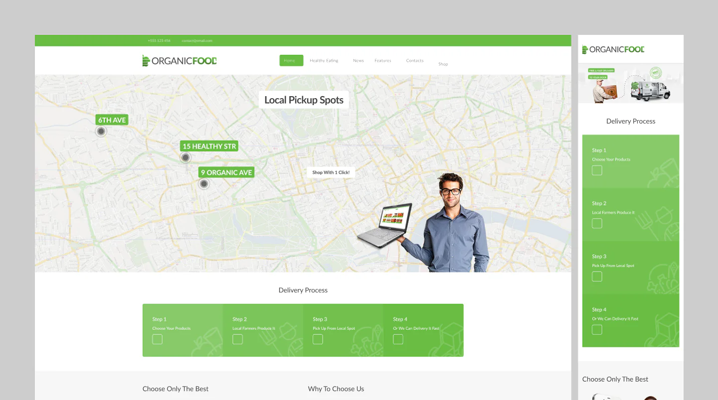 Organic Food Delivery Landing Page