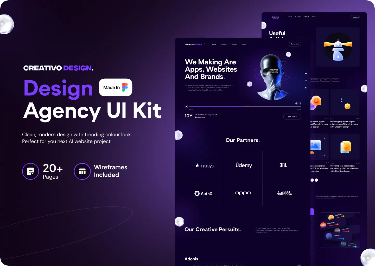 Futuristic Design Agency UI Kit for AI Projects