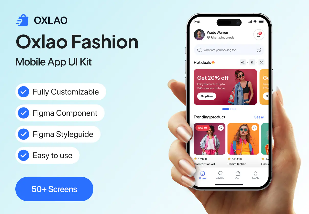 Oxlao Fashion – Mobile App UI Kit
