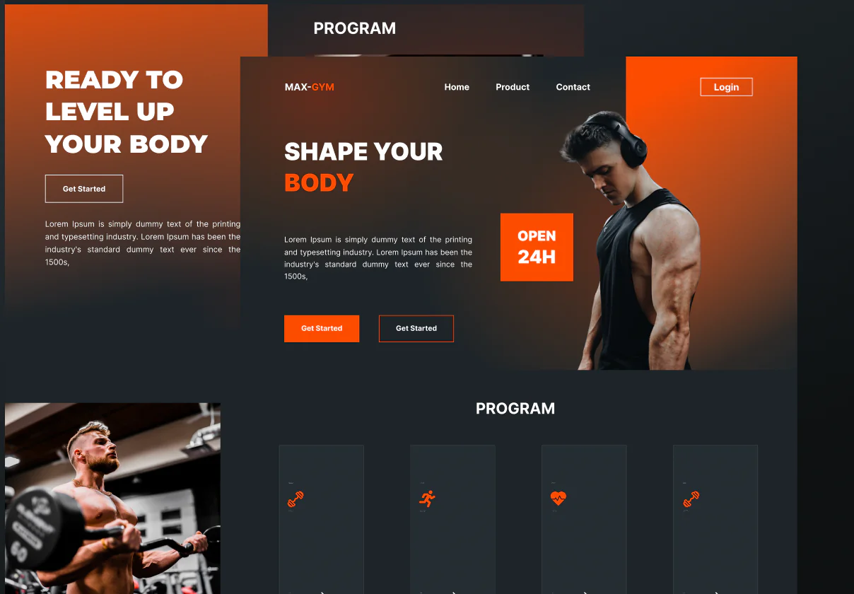 Max Gym – Fitness Landing Page Design