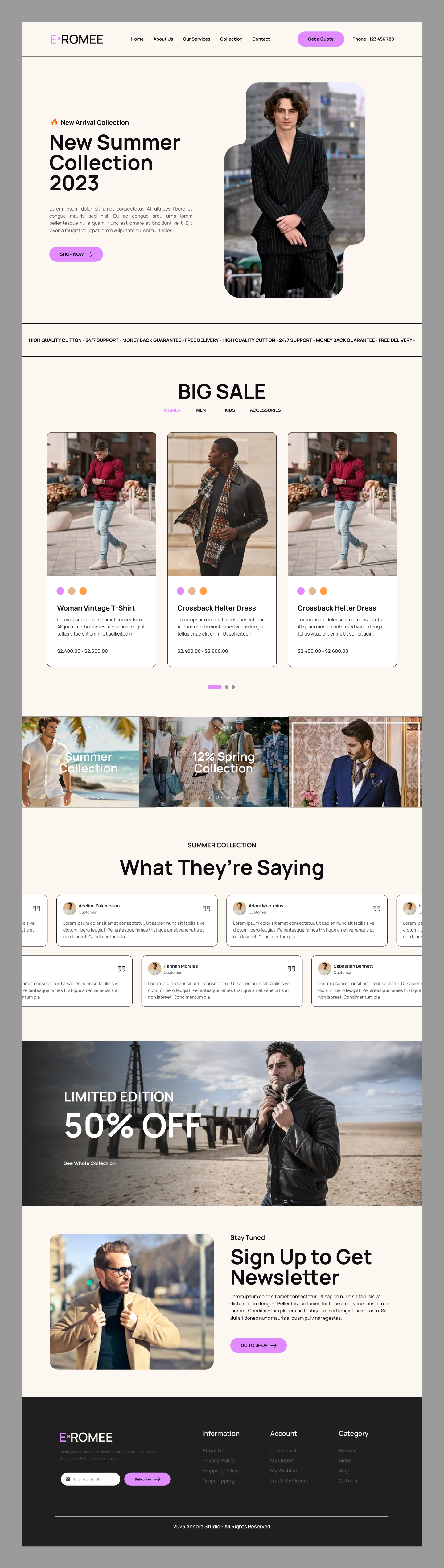 Romee – Fashion Ecommerce Landing page