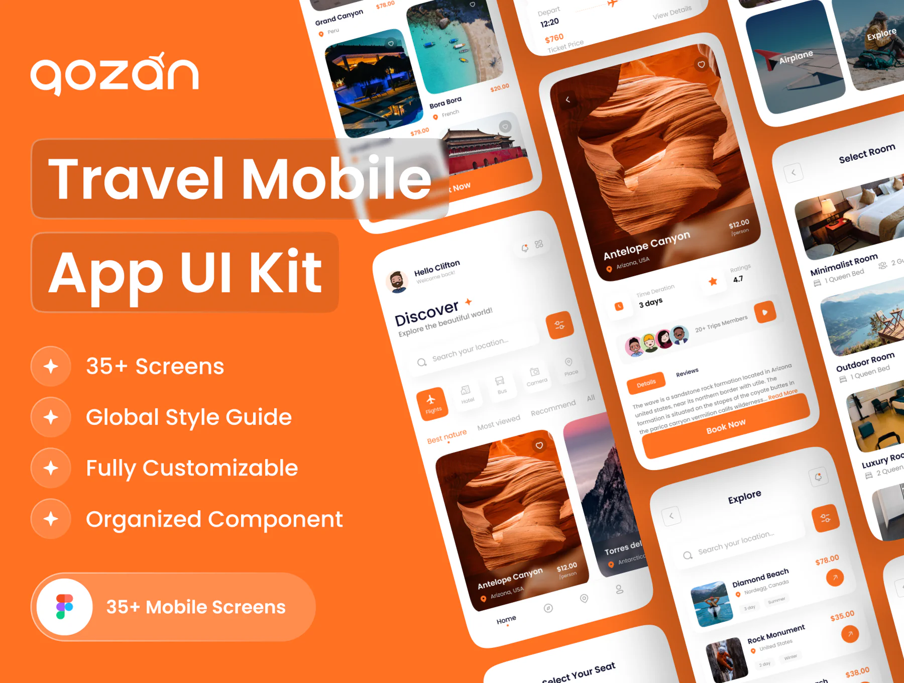 Qozan – Travel Mobile App UI Kit