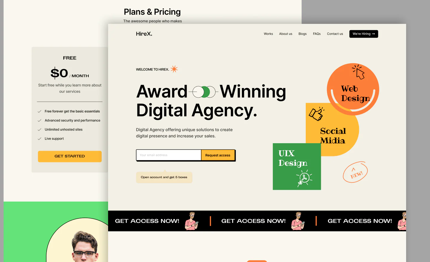 HireX – Creative Digital Agency Landing Page