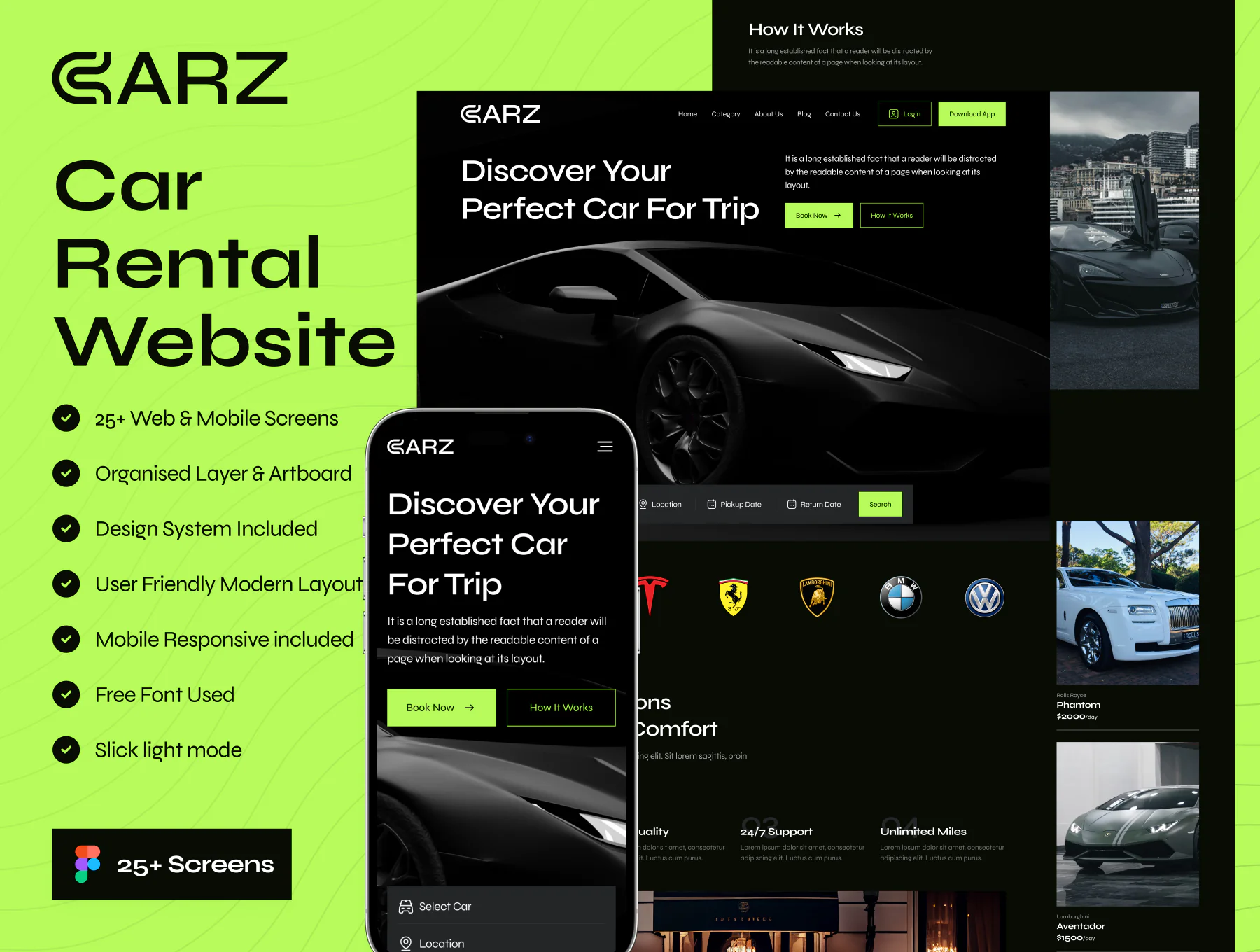 ARZ – Premium Car Rental UI Kit for Web & Mobile