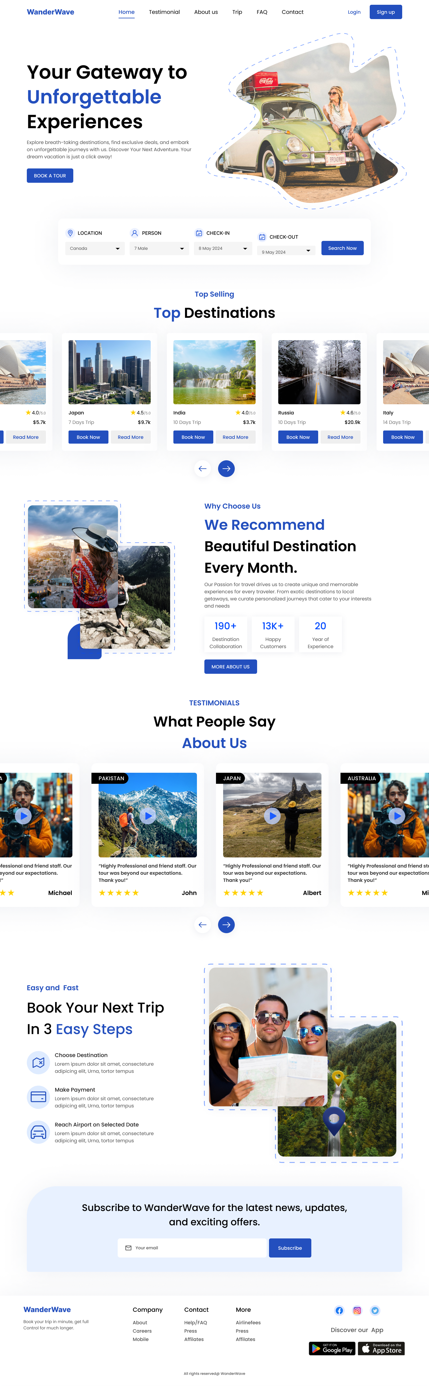 Travel Landing Page Design