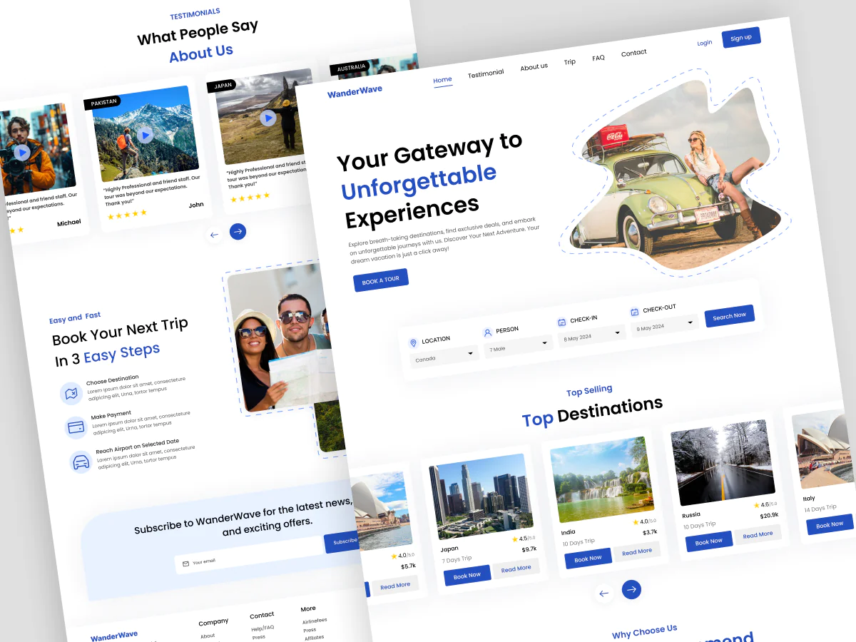 Travel Landing Page Design
