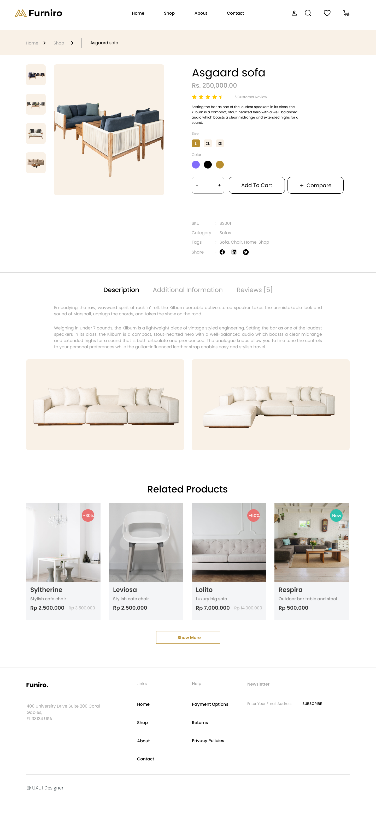 Ecommerce furniture Store Website