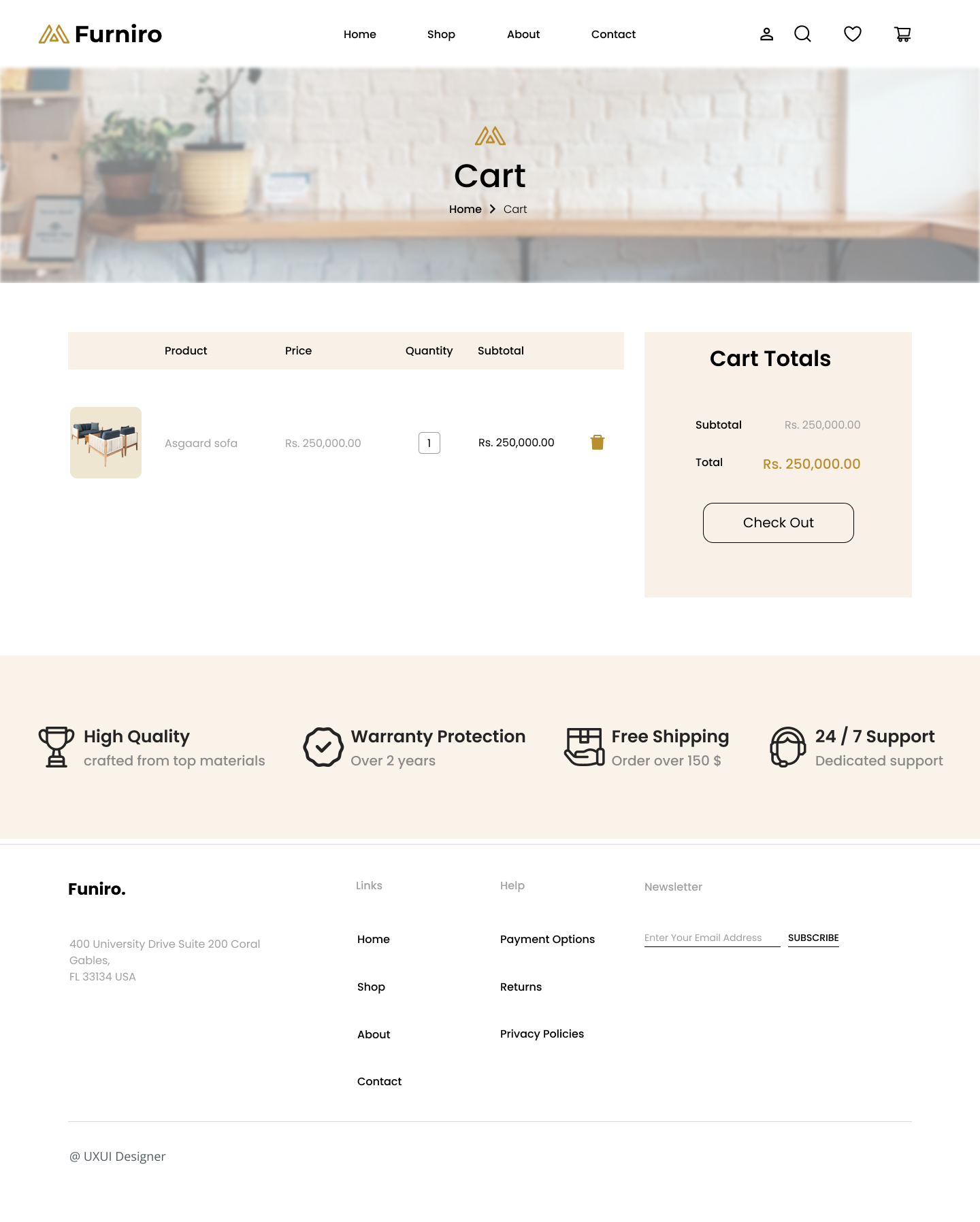 Ecommerce furniture Store Website