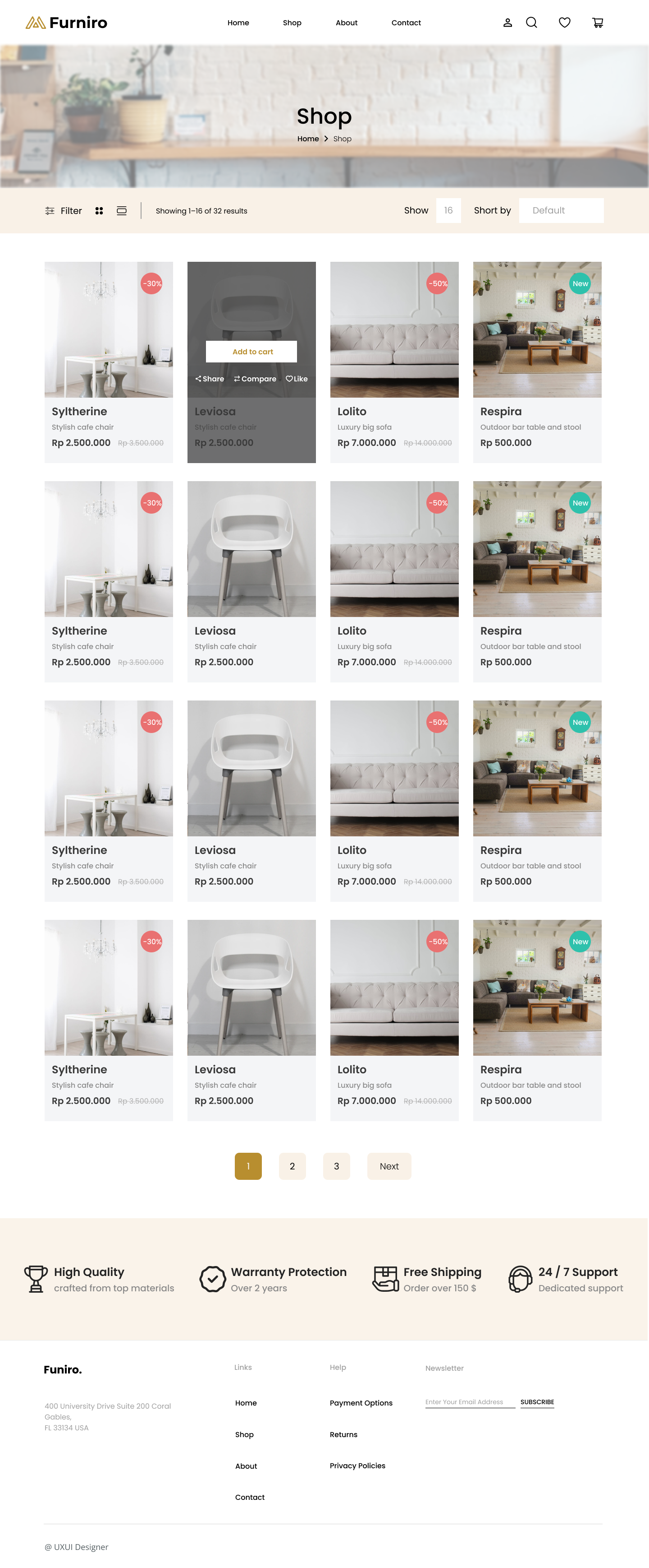 Ecommerce furniture Store Website