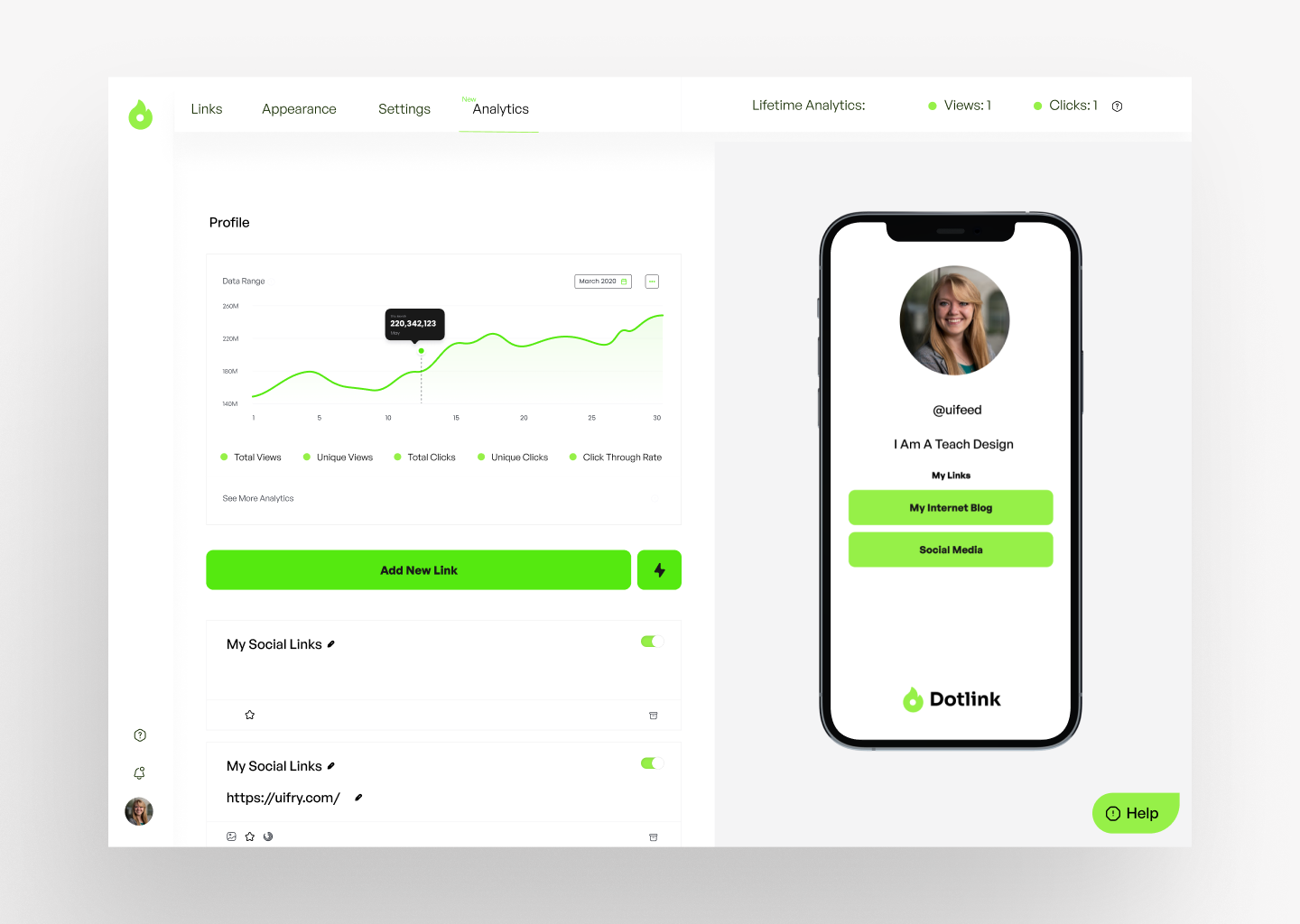 Link Management & Bio-Link Web App