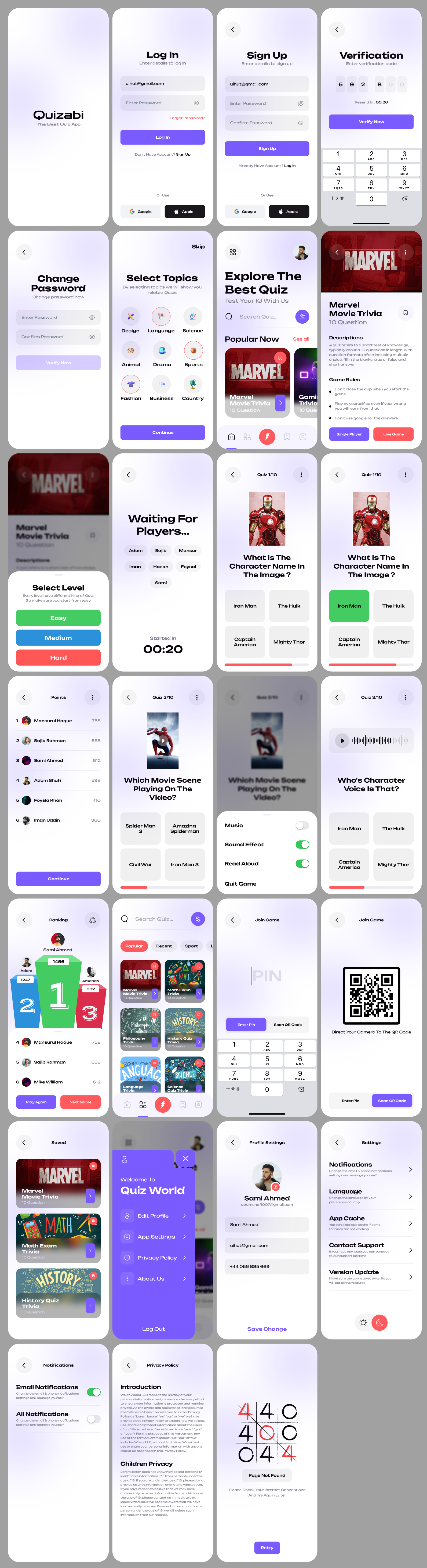 Quiz App Design