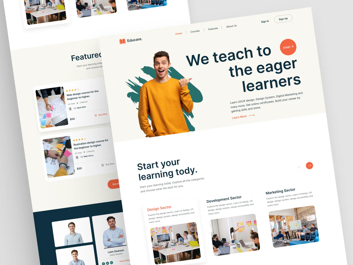 Online Learning Platform Website Design