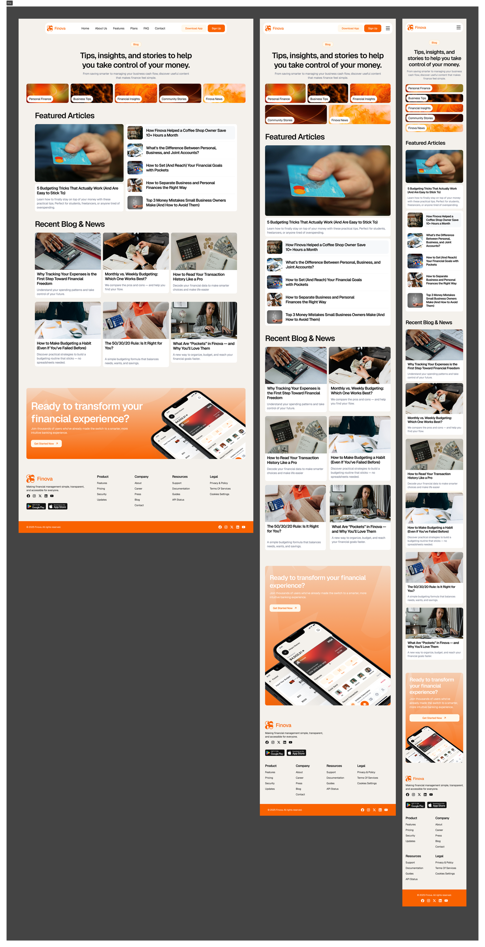 Finance Website Design