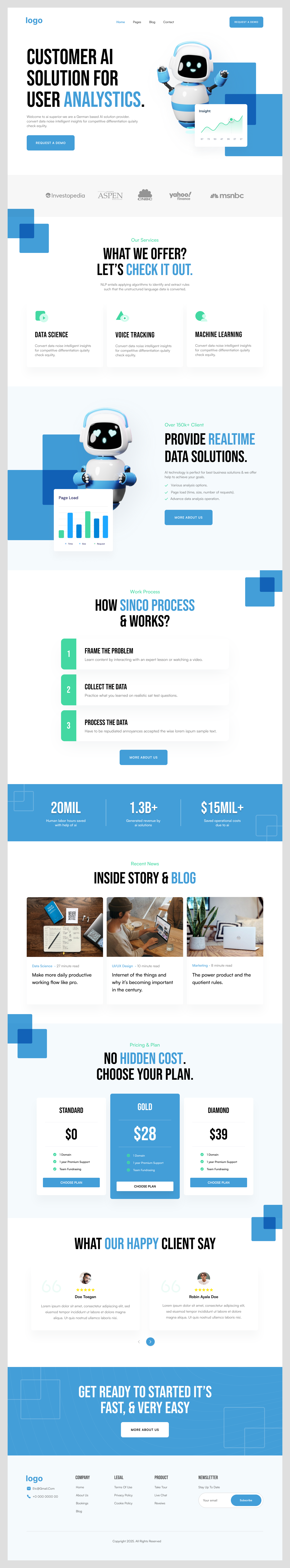 Customer AI – User Analytics Website Design