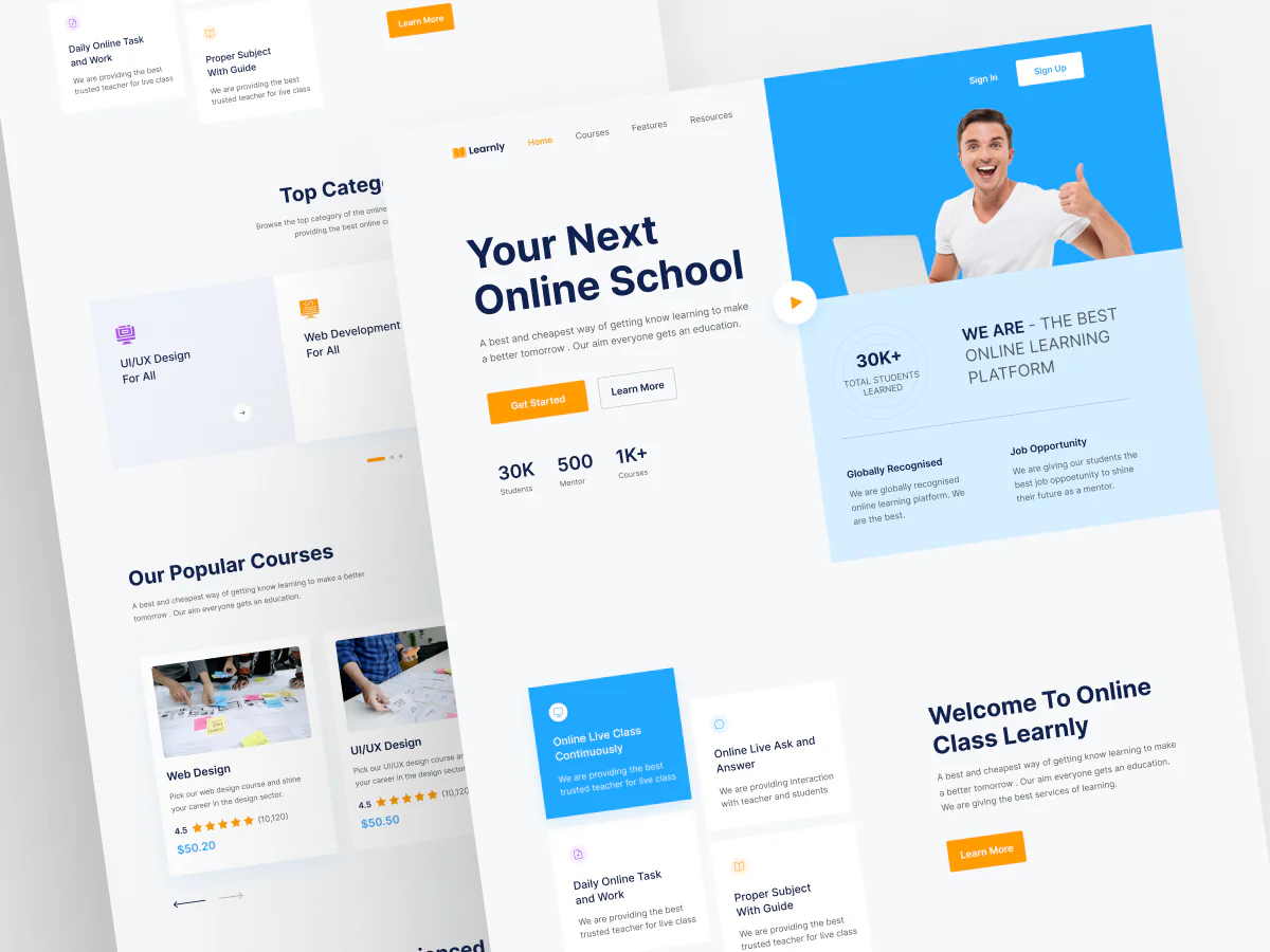 Online Learning Platform Website