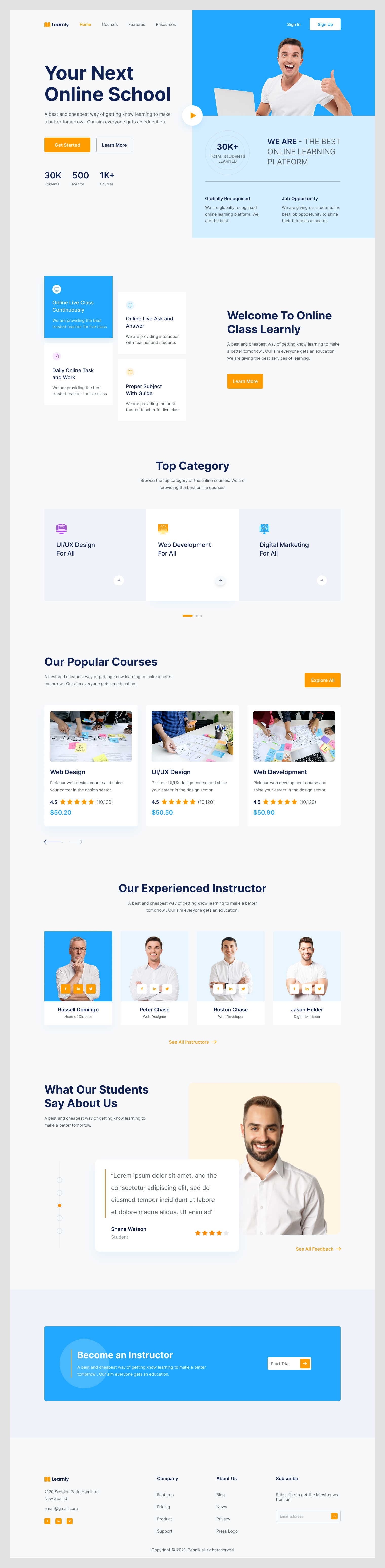 Online Learning Platform Website