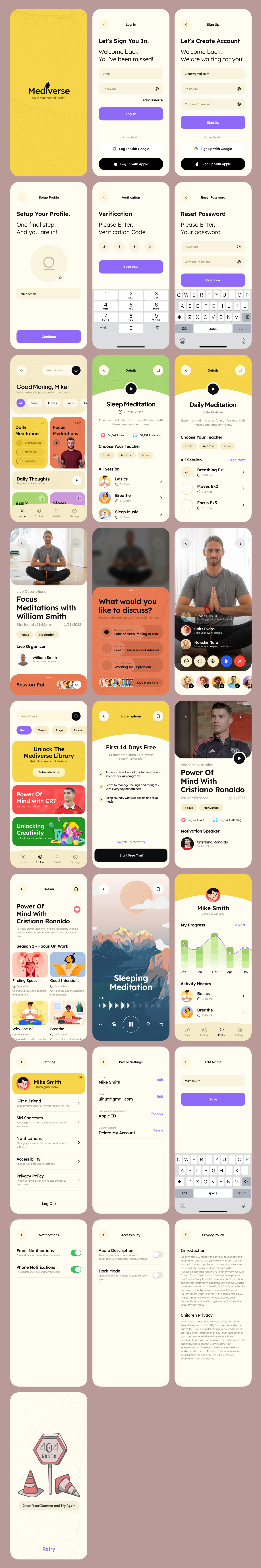Mediverse: Meditation App UI