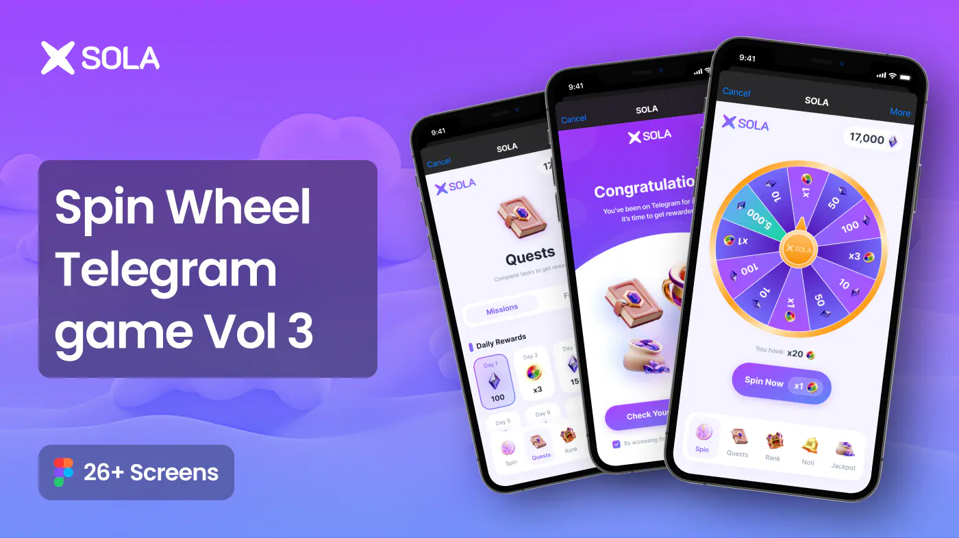 Spin Wheel Telegram Game App UI Kit