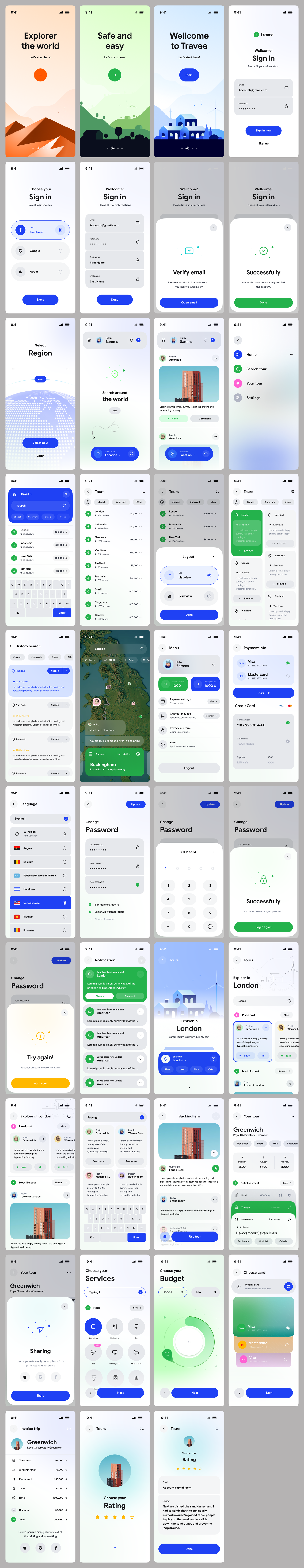 Travelling App UI Design