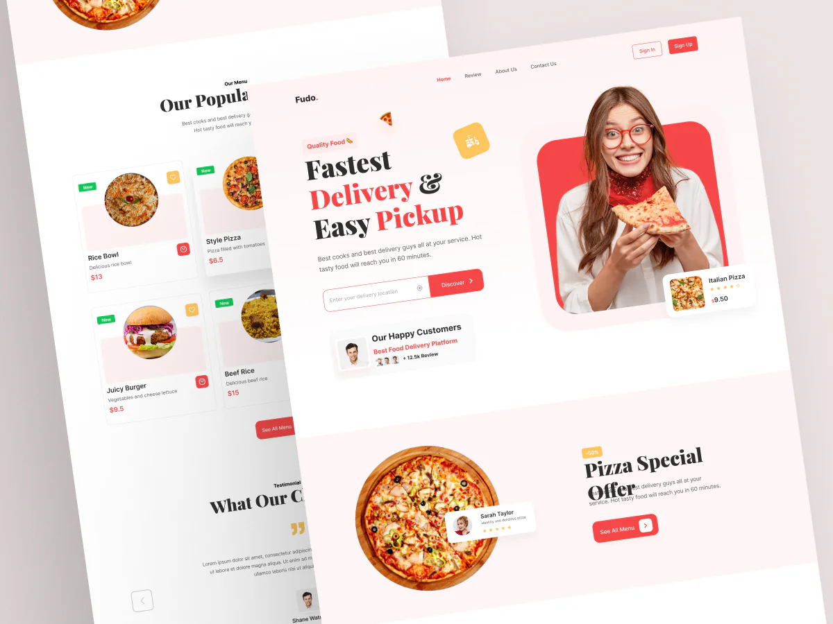 Food Delivery & Restaurant  Landing page