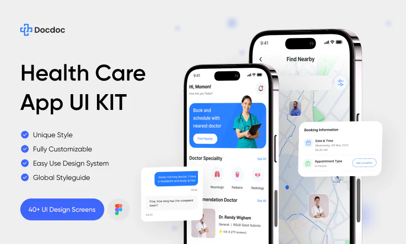 Health care & Doctor Appointment App UI Kit