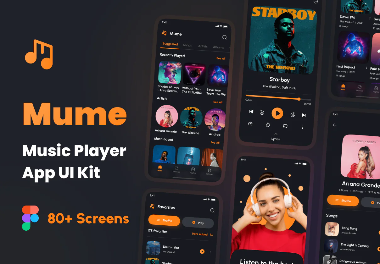 Music & Audio Player App UI Kit